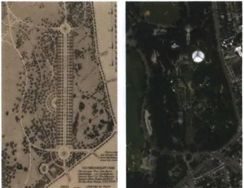 Fig.  1.26  Comparison of Olmsted  Plan  and actual  layout of the