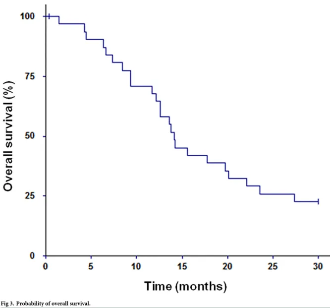 Fig 3. Probability of overall survival.