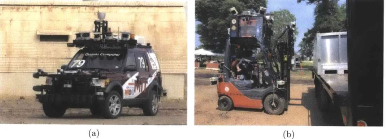Figure  2-1:  Both  these  autonomous  vehicles  require  extrinsic  sensor  calibration  to fuse  data  from  multiple  sensors.