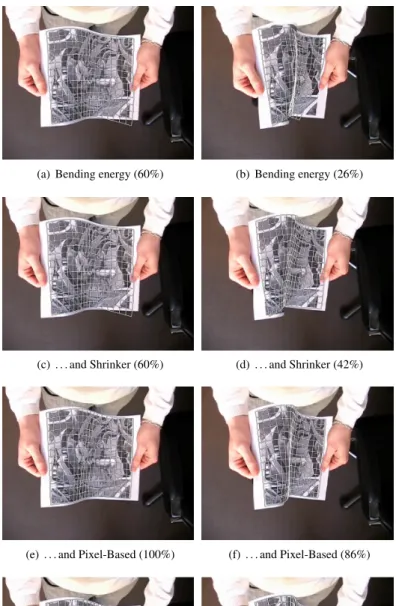 Figure 7: Comparison of our results using SIFT matches (198 matches on the left, 155 matches on the right) with the tracking based method [6]