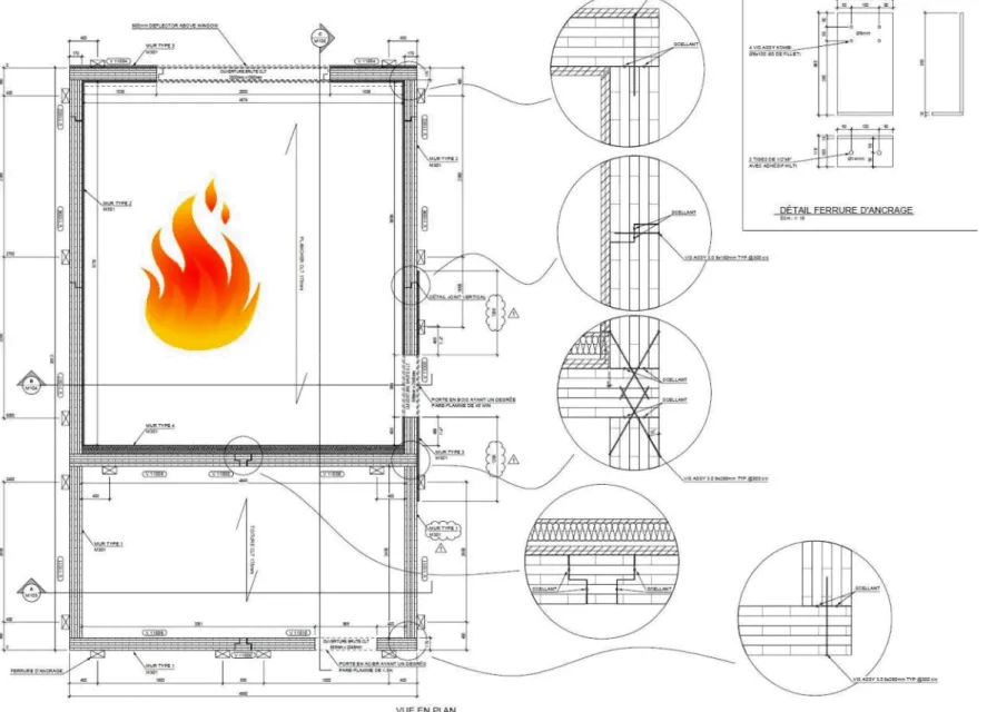 Figure 2. Plan view of the large-scale fire demonstration setup.