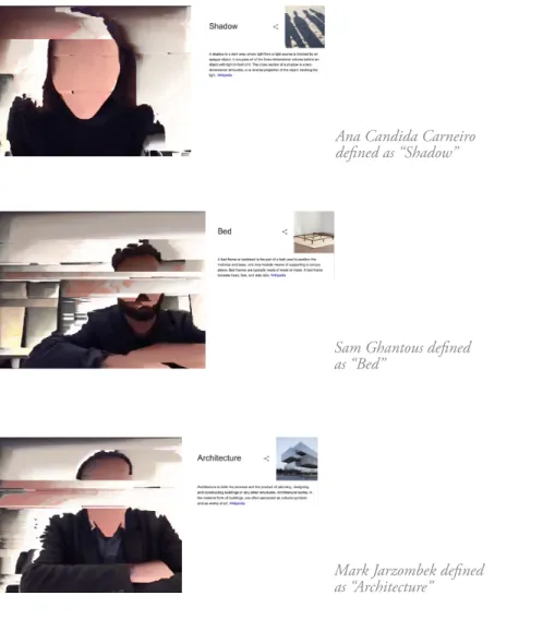 Figure 7  Real-life  interactions from my  exhibition Semiotic  Distortions featuring some  of the visitors interacting  with the installation  (05/14/2019).