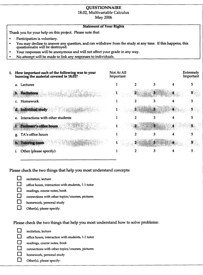 Figure  B-1:  Post-Class  Survey,  page  1