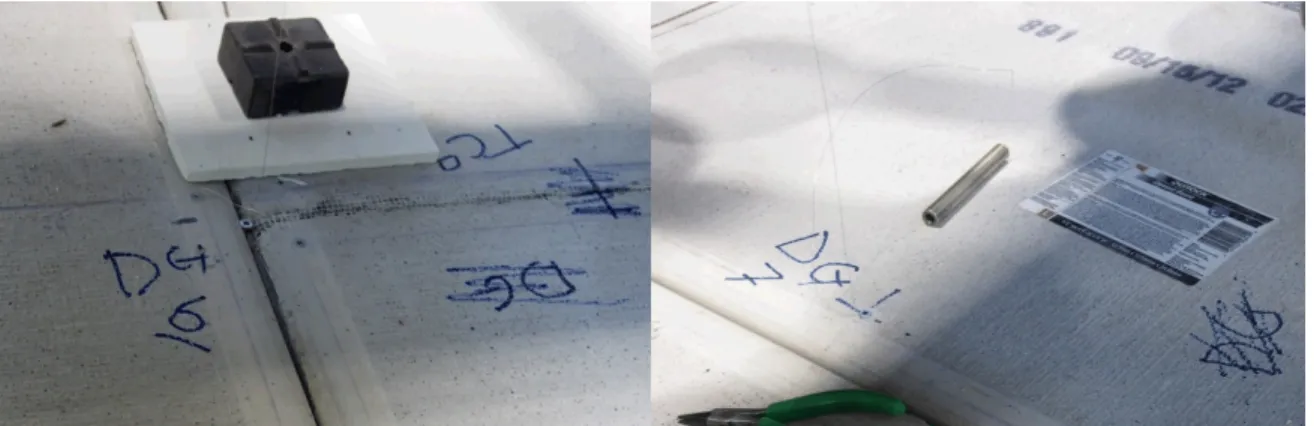 Figure 3-4 Displacement gauges installed on the unexposed side of the floor assembly