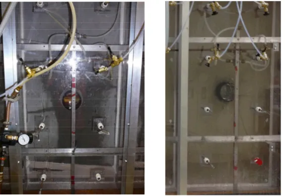 Figure 8: A visual comparison between an absorptive stucco cladding on left and a non- non-absorptive fibre cement cladding on right