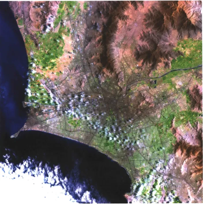 Fig. 4.2.4: Satellite Imagery of Urban Lima and Surrounding Highlands (1990)