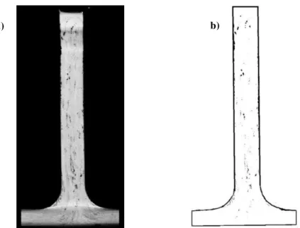Figure 9. a) Micro-CT rib cross section processed at 30 bar, 3.17 mm × 12.7 mm strand size