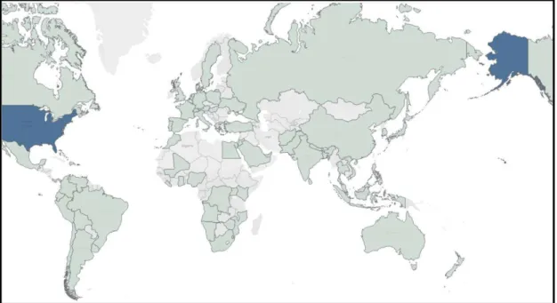 Figure 2: Heat map showing respondents’ company headquarters’ location  