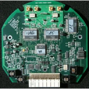 Figure 10: The ARS MB board with the 2 ARSs (labelled 16 and 15). The 3 rd one (top right, labelled 12) is foreseen for trigger purposes.