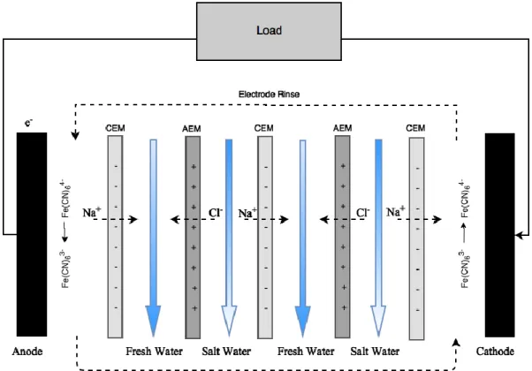 Figure 0-4: Schematic of an RED cell where a 