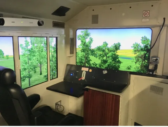 Figure 4-2: The left side of the Cab Technology Integration Laboratory, where the conductor typically sits.