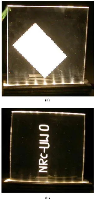 Fig. 14 Illumination results for a (100 × 100 × 6 mm 3 ) LGP with pre- pre-defined MOS patterns