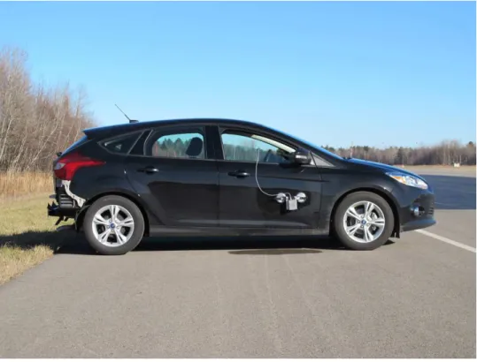 Figure 24: Laser reflection panels affixed to the rear of the subject vehicle 