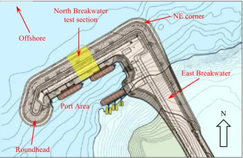 Figure 1.  Plan view of the northern section of the port facility. 