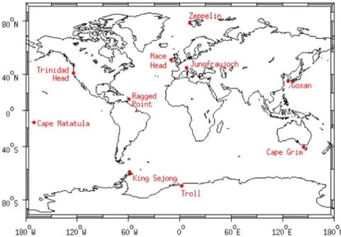 Table 2. Station List and Data Availability of HFC ‐ 365mfc, HFC ‐ 245fa, HFC ‐ 227ea, and HFC ‐ 236fa a