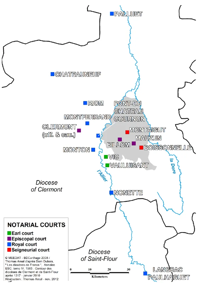 Fig. 4: The different types of notarial courts mentioned in the corpus. 