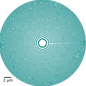 FIG. 1. Atom sieve design maximized for total transmissivity. The pattern is not symmetrical, which is discussed in the text