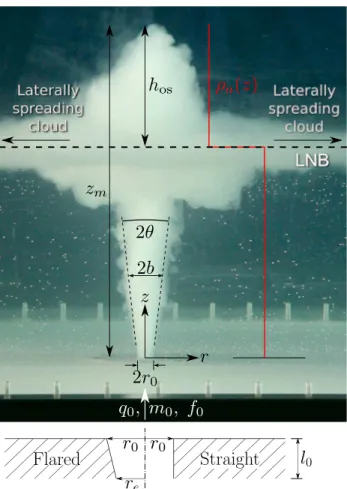 Figure 1. (top) Deﬁnition of parameters used in this study superimposed on an experiment image