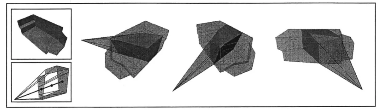 Figure 5-3:  Receiver point within a beam  projects  onto the window  and an occluder.