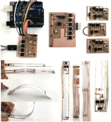 Figure 9: Transition from off-the-shelf Arduino board to embedded computation in  NURBSforms Project (reference to chapter 6) 