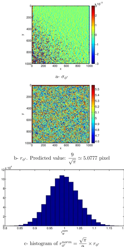 Figure 4: Noise propagation from a simulated image to the phase derivative maps.