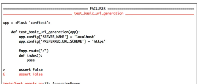 Figure 3-2: Example output from pytest when a test fails. The test name appears in the second line, and is easy to extract.