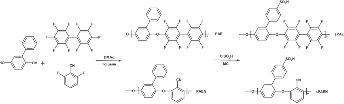 Fig. 22. Copoly(arylene ether)s containing pendant sulfonic acid groups and other functional groups [108].