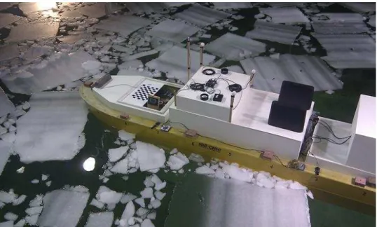 Figure 2: Model DP drillship in IOT's ice tank (August 2011). 