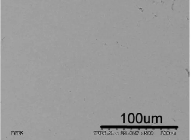 Fig. 5. Micrograph acquired by SEM for a spherical Ti coating deposited at deposition velocity of 1173 m/s (He at 350 ◦ C 4 MPa).