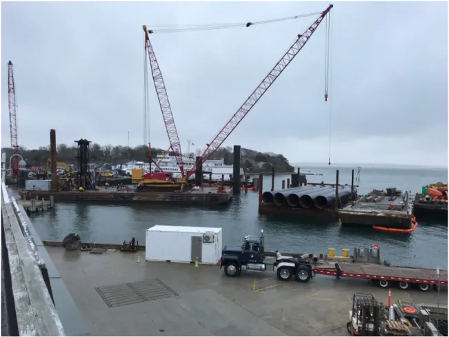 Figure 1-2: Construction at Martha’s Vineyard Ferry Terminal, 18 January 2019.