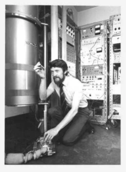 Fig. 1.  D. Hoult in Oxford’s Biochemistry Department –  sample loading ca. 1975. 