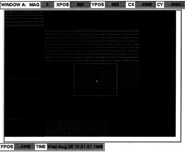 FIGURE  2. Remote microscope  WINDOW A  display. This shows  a panoramic  view at 5x.  The rectangle  around the middle  shows the region of interest that will  be zoomed in.