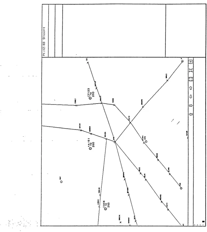 Figure  4.5:  Sample  of the  ATC  Simulation  Display  on  the  TI  Explorer.