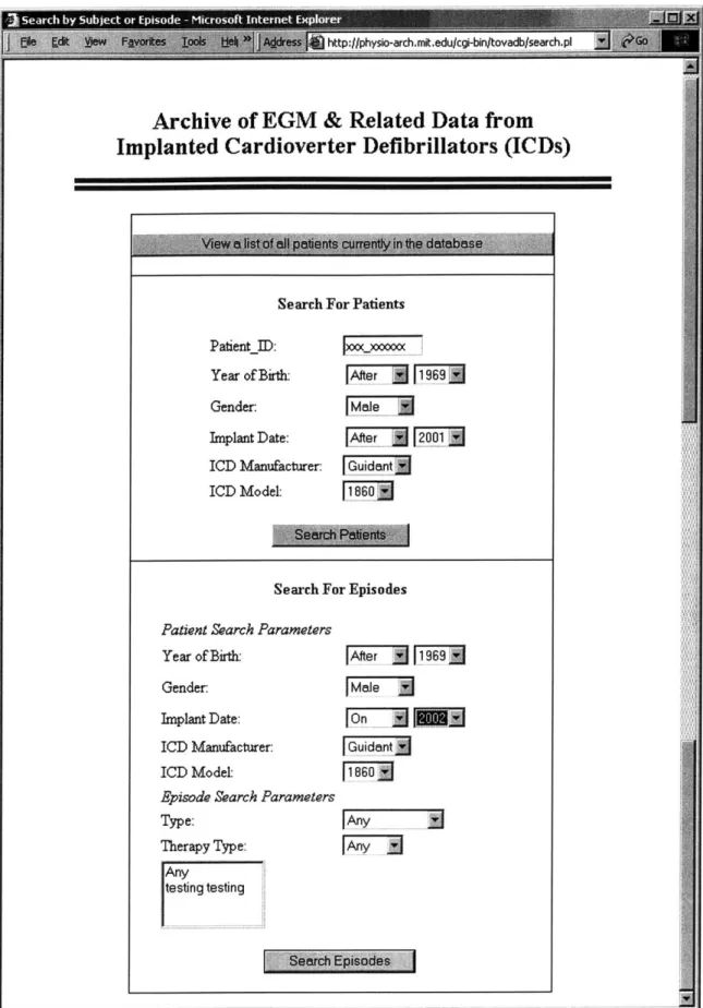 Figure  8.  Current search page  screen shot.