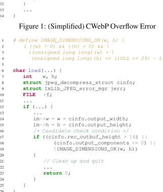 Figure 2: (Simplified) FEH Overflow Check branch at which the seed and error-triggering inputs take different directions to be a candidate check condition.