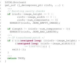 Figure 4: Transfered Patch In CWebP (from FEH) Patch Validation: Finally, CP rebuilds CWebP, which now includes the generated patch, and subjects the patch to a number of tests