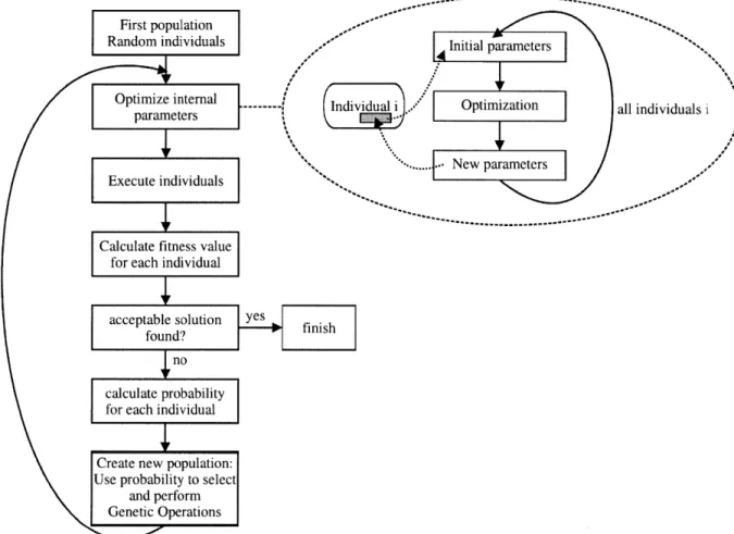 Figure  27  Hybrid  optimization  (Lamarckism):  internal  parameters  have  an  extra  optimization routine after a  functional form has  been  selected.
