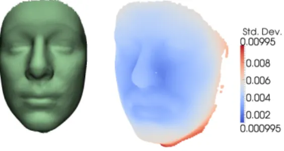 Figure 1. Left: The surface ¯ f reconstructed from the mean shape vector ¯ s.