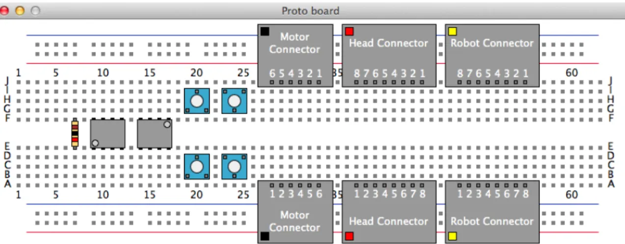 Figure 3-2: Various acceptable ways of placing each of the circuit pieces on the protoboard.