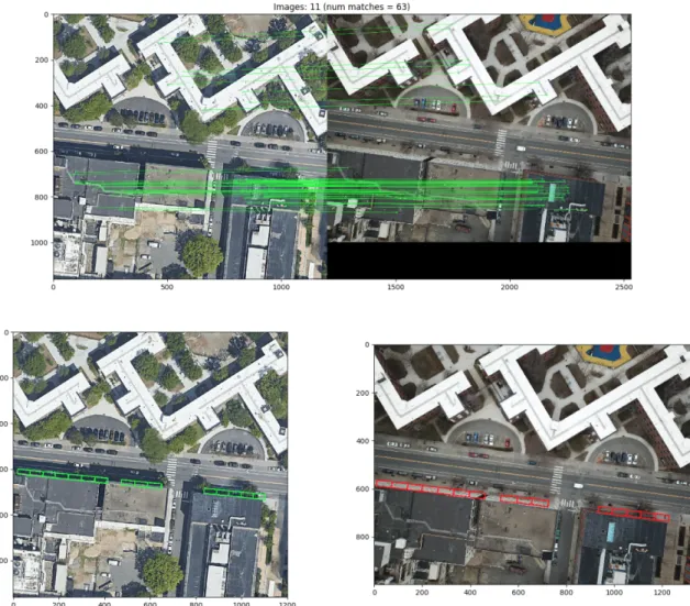 Figure 2-6: Example of low quality matching occurring as a result of matched points being only on rooftops.