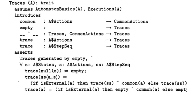 Figure  3-5:  LSL trait  defining  traces  for I/O  automata
