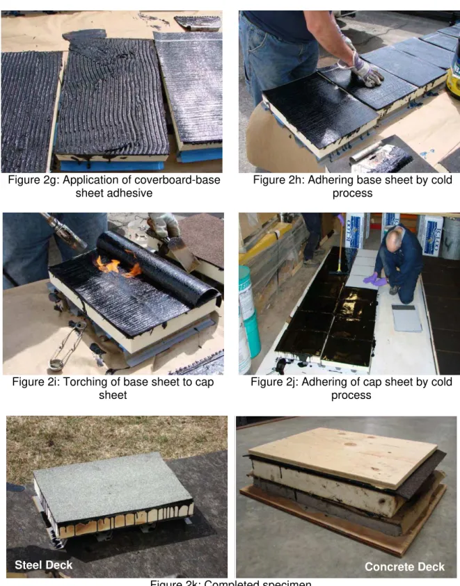 Figure 2g: Application of coverboard-base  sheet adhesive 