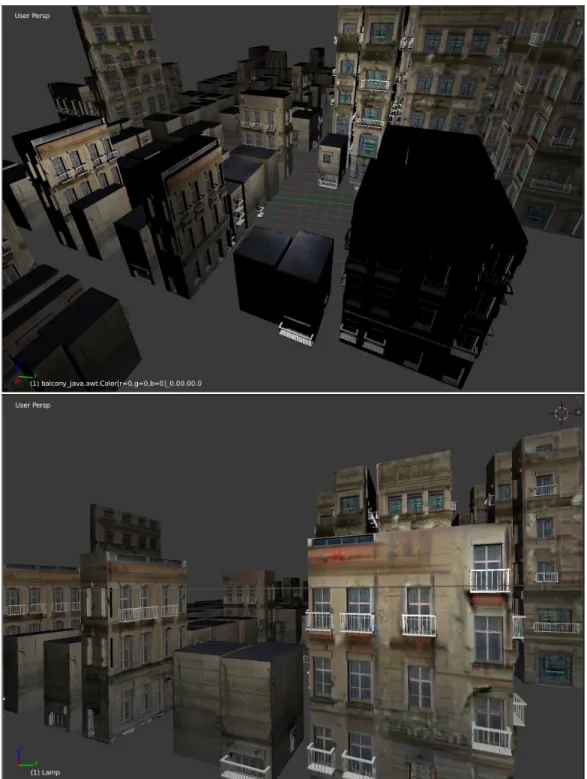 Figure 4-4: Some random views of our city as output. The shown buildings are generated without super resolution.