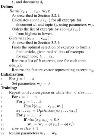 Figure 2: An algorithm for learning several rank- rank-ing problems with a joint decodrank-ing mechanism.