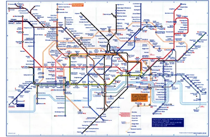 Figure 4.1:  This  iconic  map  of the  London Underground  illustrates the  network's  complexity (Standard  Tube Map,  2008).