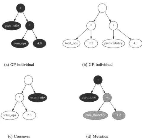 Figure  5-2:  GP  individuals.  Part  (a) and  (b)  show  examples  of GP  individuals