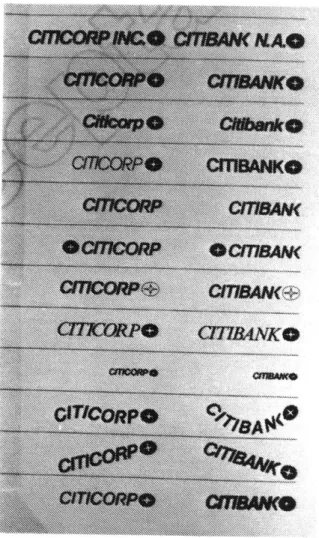 Figure 6.9  Examples of unacceptable Citibank logo designs.