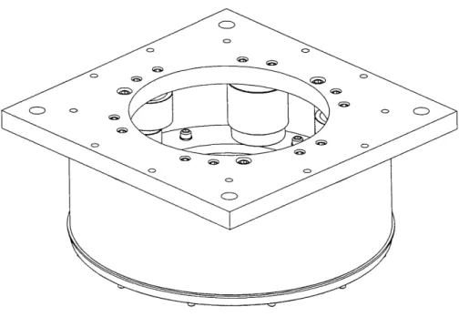 Figure  3-10:  CAD  model  of  stamp  head  assembly,  top  view 1.  alignment  motion  capability,  for  moving  stamp  to  correct  orientation