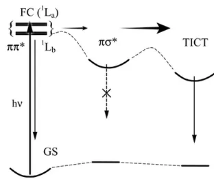 Table 2 Summary of the experimental results for photoexcited DMABN and DMABE in acetonitrile (Acn) and n-hexane (Hex) from various time-resolved spectroscopic measurements.