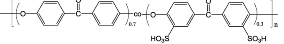 Table 2 summarizes the properties of PEMs used for this study. Relative values for conductivity (), methanol  permeabil-ity (P M ) and selectivity (˚) versus Nafion ® (EW = 1100, as reported in the literature references) are presented in order to reduce sy